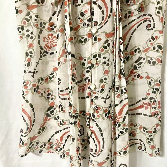 Banana Republic Women's XXSP Ruffle Sleeveless Button Up Blouse - Picture 7 of 11